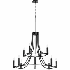 Quorum 696-12-69 Olympus Textured Black Hanging Chandelier