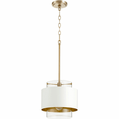 Quorum 8012-0880 Contemporary Aged Brass w/ Studio White Mini Hanging Pendant Lighting