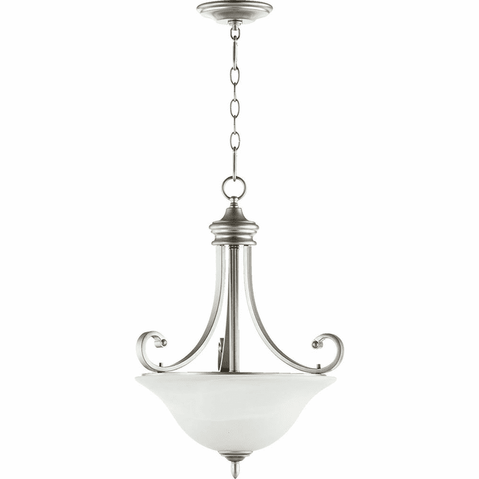 Quorum 8154-3-64 Bryant Classic Nickel 18" Ceiling Pendant Light