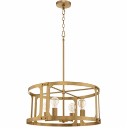 Quorum 8231-4-47 Colburn Modern Brushed Brass 22" Drum Hanging Light