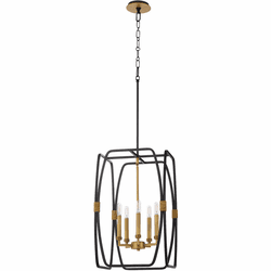 Quorum 880-5-5947 Bishop Contemporary Matte Black / Brushed Brass Foyer Light Fixture