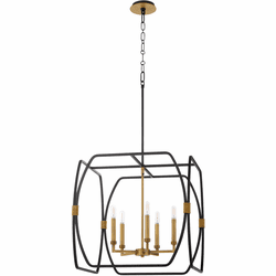 Quorum 881-5-5947 Bishop Contemporary Matte Black / Brushed Brass Foyer Lighting