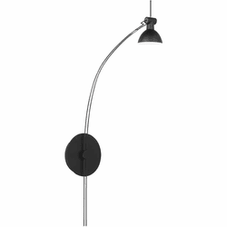 Quorum 943-59 Ricardo Contemporary Matte Black LED Swing Arm Wall Lamp
