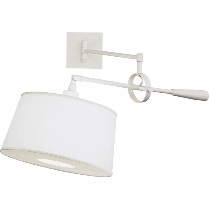 Robert Abbey 1809 Real Simple Stardust White Powder Coat Over Steel Swing Arm Wall Lamp