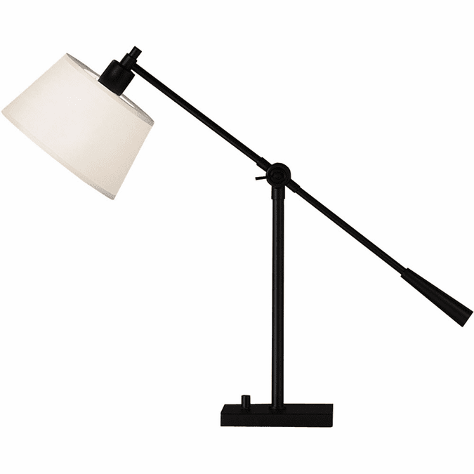 Robert Abbey 1833 Real Simple Matte Black Powder Coat Over Steel Desktop Lamp