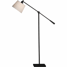 Robert Abbey 1834 Real Simple Matte Black Powder Coat Over Steel Light Floor Lamp