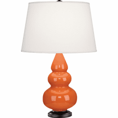 Robert Abbey 262X Triple Gourd Pumpkin Glazed Ceramic with Deep Patina Bronze 24" Lighting Table Lamp