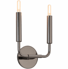 Robert Abbey B1406 Mavisten Edition Carbonia Modern Black Chrome Lighting Wall Sconce