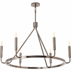 Robert Abbey B1408 Mavisten Edition Carbonia Contemporary Black Chrome Chandelier Light