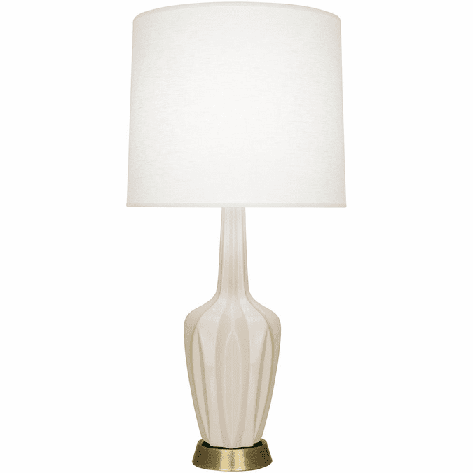 Robert Abbey BN36 Emma Contemporary Bone Glazed Ceramic with Warm Brass Table Lighting