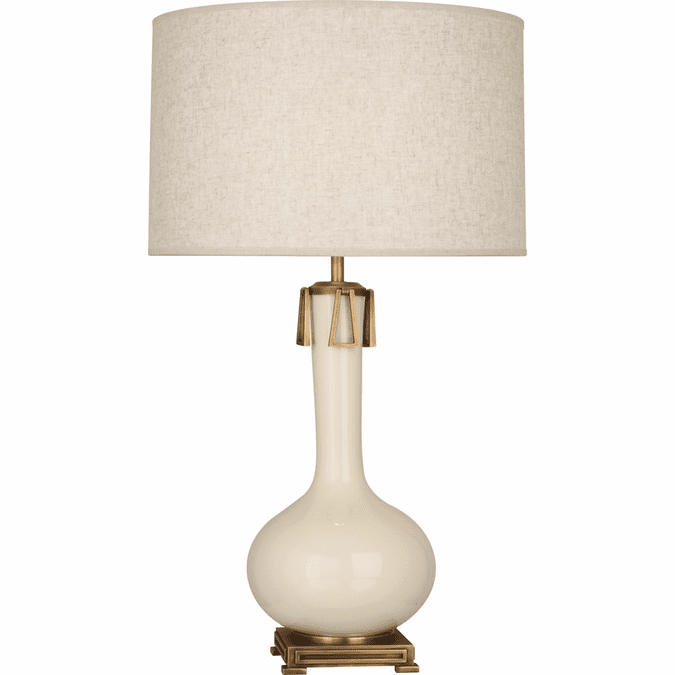 Robert Abbey BN992 Athena Bone Glazed Ceramic with Aged Brass Table Lighting