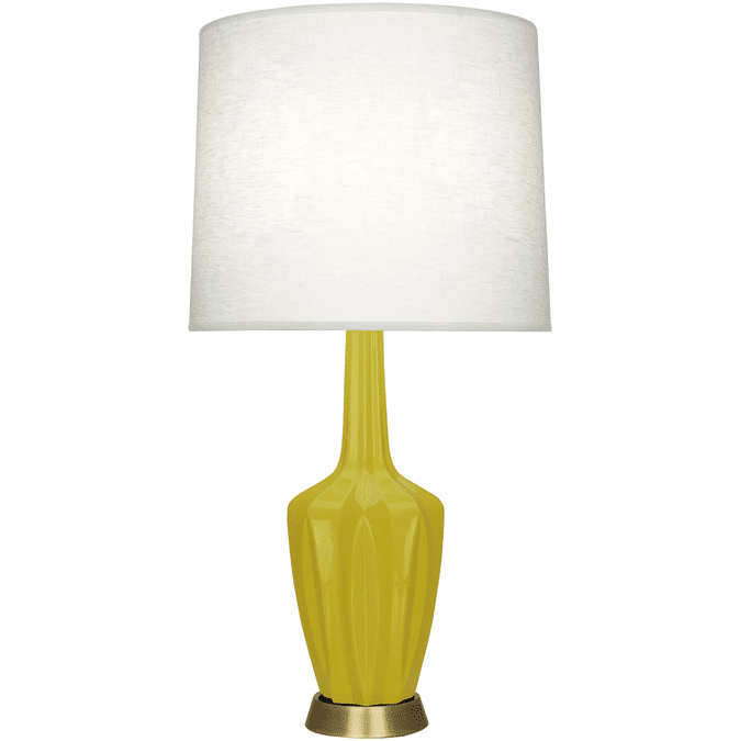 Robert Abbey CI36 Emma Modern Citron Glazed Ceramic with Warm Brass Table Lamp