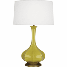 Robert Abbey CI994 Pike Citron Glazed Ceramic with Aged Brass 32" Table Lamp