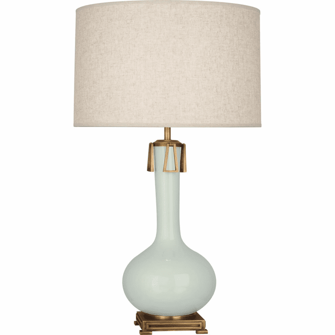 Robert Abbey CL992 Athena Celadon Glazed Ceramic with Aged Brass Table Lamp Lighting