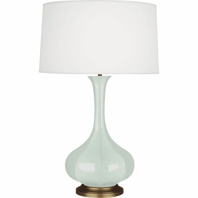 Robert Abbey CL994 Pike Celadon Glazed Ceramic with Aged Brass 32" Side Table Lamp