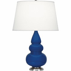 Robert Abbey CT32X Triple Gourd Contemporary Lily Glazed Ceramic / Antique Silver Small Table Lamp