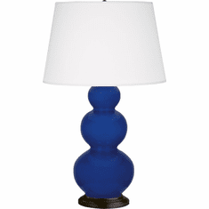 Robert Abbey CT41X Triple Gourd Modern Lily Glazed Ceramic / Deep Patina Bronze Side Table Lamp