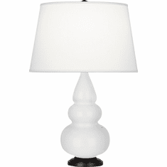 Robert Abbey DY31X Triple Gourd Modern Lily Glazed Ceramic / Deep Patina Bronze Small Table Lamp Lighting