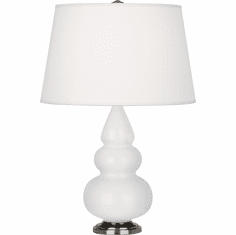 Robert Abbey DY32X Triple Gourd Contemporary Lily Glazed Ceramic / Antique Silver Small Table Lighting