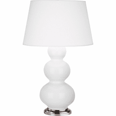 Robert Abbey DY42X Triple Gourd Modern Lily Glazed Ceramic / Antique Silver Side Table Lamp