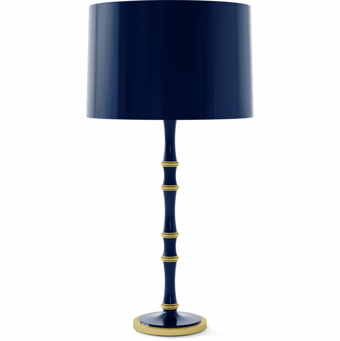 Robert Abbey MB71MMBX Kane Contemporary Midnight Blue with Modern Brass Table Top Lamp