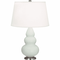 Robert Abbey MCL32 Small Triple Gourd Contemporary Matte Celadon Glazed Ceramic With Antique Silvered Table Lighting