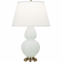 Robert Abbey MCL55 Double Gourd Modern Matte Celadon Glazed Ceramic With Antique Brass Table Light