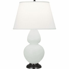 Robert Abbey MCL57 Double Gourd Modern Matte Celadon Glazed Ceramic With Deep Patina Bronze Table Light