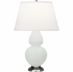 Robert Abbey MCL59 Double Gourd Contemporary Matte Celadon Glazed Ceramic With Antique Silvered Lighting Table Lamp