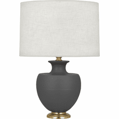Robert Abbey MCR21 Michael Berman Atlas Matte Ash Glazed Ceramic with Brass Table Lighting