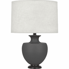 Robert Abbey MCR22 Michael Berman Atlas Matte Ash Glazed Ceramic with Deep Patina Bronze Lighting Table Lamp