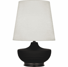 Robert Abbey MDC25 Michael Berman Nolan Matte Dark Coal Glazed Ceramic with Deep Patina Bronze Table Lamp