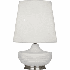Robert Abbey MDV23 Michael Berman Nolan Matte Dove Glazed Ceramic with Dark Antique Nickel Table Lamp