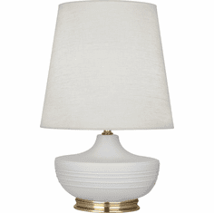 Robert Abbey MDV24 Michael Berman Nolan Matte Dove Glazed Ceramic with Brass Table Light