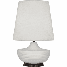 Robert Abbey MDV25 Michael Berman Nolan Matte Dove Glazed Ceramic with Deep Patina Bronze Table Lighting
