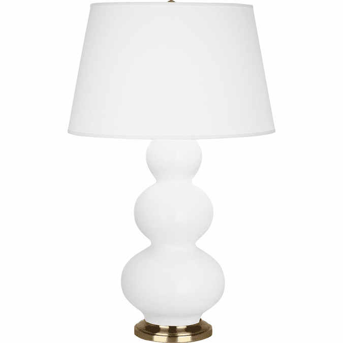Robert Abbey MDY40 Triple Gourd Modern Lily Glazed Ceramic / Antique Natural Brass Finished Accents Table Light