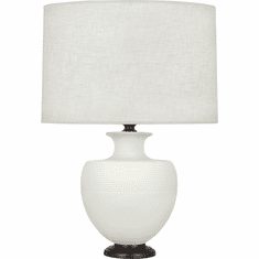 Robert Abbey MLY22 Michael Berman Atlas Matte Lily Glazed Ceramic with Deep Patina Bronze Side Table Lamp
