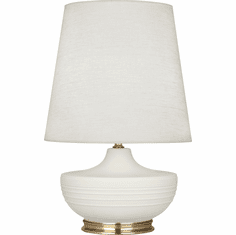 Robert Abbey MLY24 Michael Berman Nolan Matte Lily Glazed Ceramic with Brass Table Light