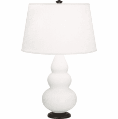 Robert Abbey MLY31 Small Triple Gourd Modern Matte Lily Glazed Ceramic With Deep Patina Bronzeed Table Light