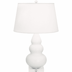 Robert Abbey MLY33 Small Triple Gourd Contemporary Matte Lily Glazed Ceramic With Lucite Base Table Lamp Lighting