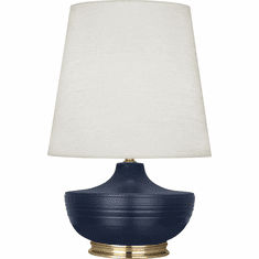 Robert Abbey MMB24 Michael Berman Nolan Matte Midnight Blue Glazed Ceramic and Brass Table Light
