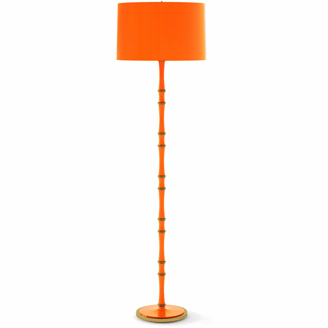 Robert Abbey PM73X Kane Contemporary Pumpkin with Modern Brass Floor Lamp