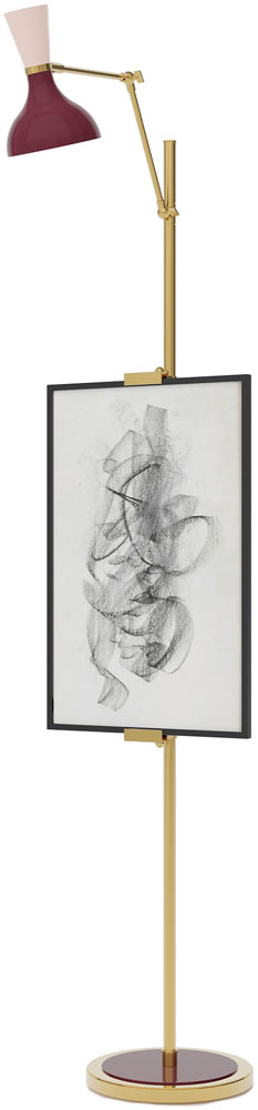 Robert Abbey SM16RW Clare Contemporary Modern Brass Easel Floor