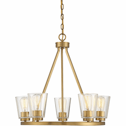 Savoy House 1-1021-5-322 Calhoun Contemporary Warm Brass Chandelier Light