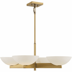 Savoy House 1-1613-4-322 Fallon Modern Warm Brass LED Ceiling Chandelier