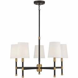 Savoy House 1-1630-5-143 Brody Matte Black and Warm Brass 28" Hanging Chandelier