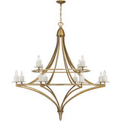 Savoy House 1-1672-12-322 Director Modern Warm Brass Hanging Chandelier