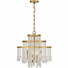 Savoy House 1-1866-4-322 Luna Crystal Warm Brass 20" Drop Lighting