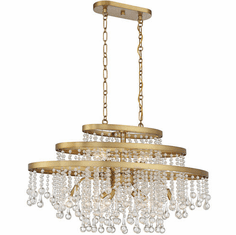 Savoy House 1-1867-10-322 Luna Crystal Warm Brass Kitchen Island Lighting