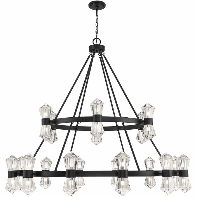 Savoy House 1-1938-36-89 Dryden Contemporary Matte Black Chandelier Light